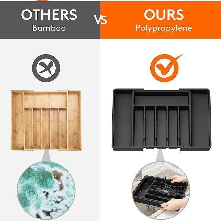 ??TEMU跨境新款Expandable Utensil Tray 扩展餐具收纳盒家用亚