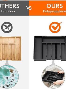 ??TEMU跨境新款Expandable Utensil Tray 扩展餐具收纳盒家用亚