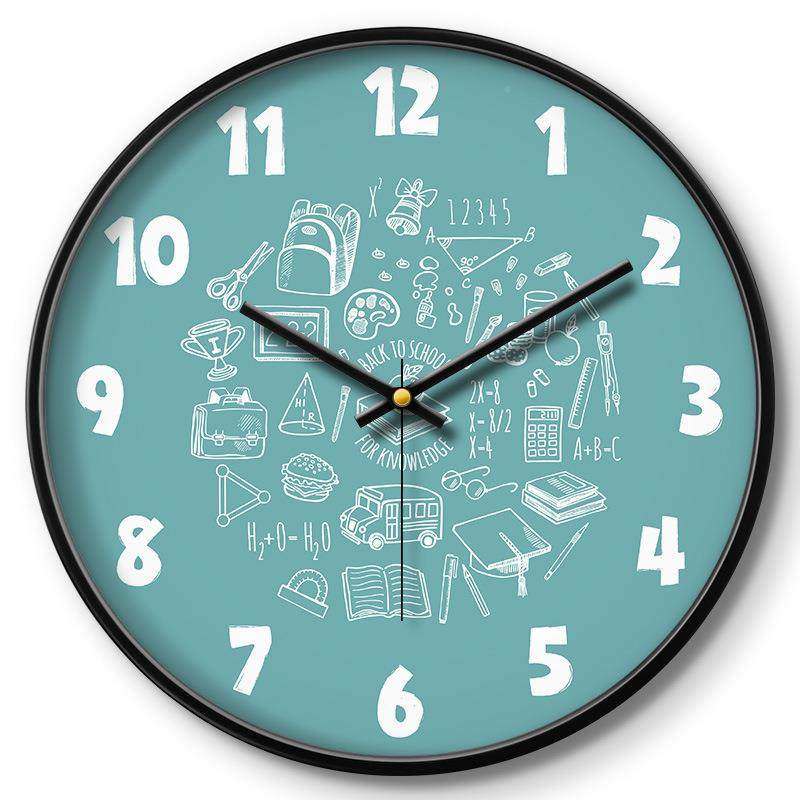 儿school童房可墙爱卡通钟表挂表钟家客厅用卧室静音创意时钟挂挂,家居饰品,挂钟,淘宝优惠券,粉丝福利购,淘宝优惠卷