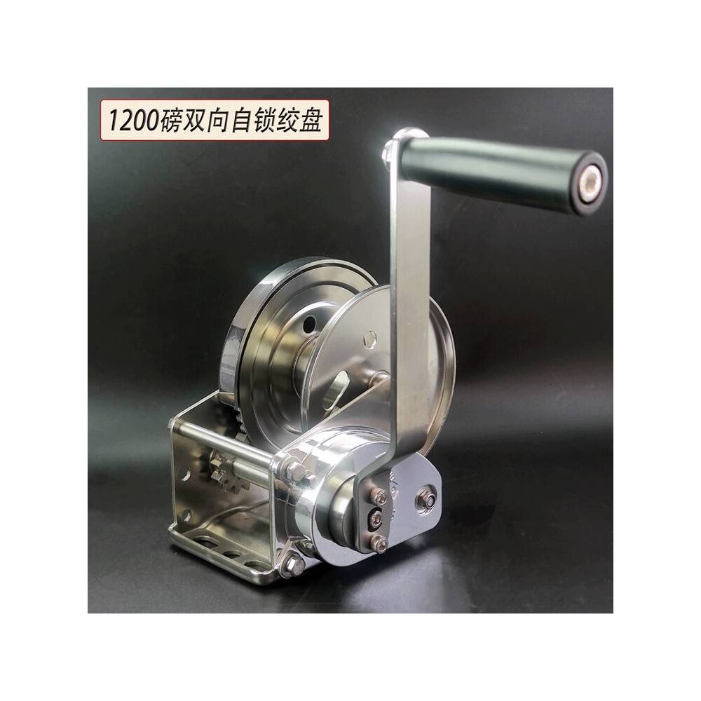 不锈钢双向自锁手摇绞盘葫芦拖车卷扬机游艇拖车用卷绳器起重新款