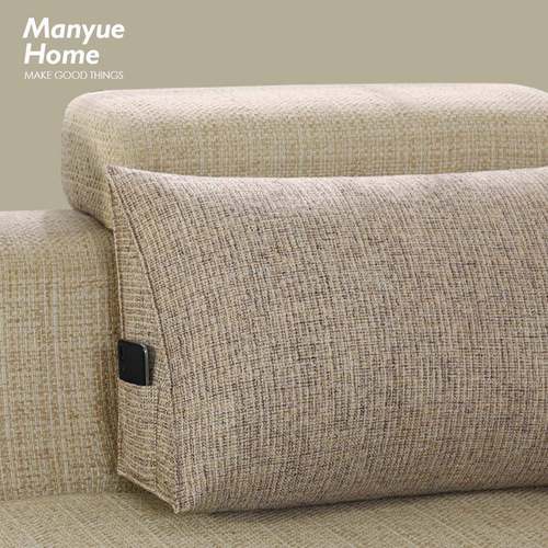 纯色三腰麻布厅沙发靠客垫家用三角护靠枕床上HYusexsq腰枕靠背可