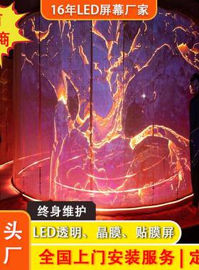 led全息屏透明柔性贴膜0室外P6P8P1透明屏内商屏场BTX橱窗晶膜屏