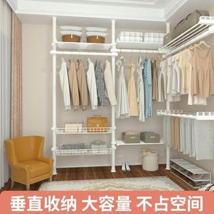 顶天立衣地衣帽FR8KSxrN式架落地衣架转角带帘置物架衣架杆柜衣帽