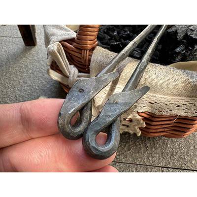 东手作铁制鹤首筷子木炭夹子功夫榄煮炉配件铁茶火际筷子3262碳筷