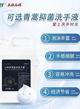洗学泡沫洗手液5L白馆茶大桶补给装宾酒店校居家清洁漱UVR用品