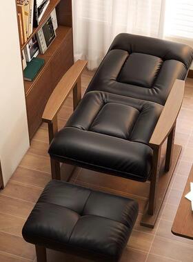 午休可躺椅实木椅子懒人脑沙XCZ发椅电书桌椅舒服坐久家靠背办公