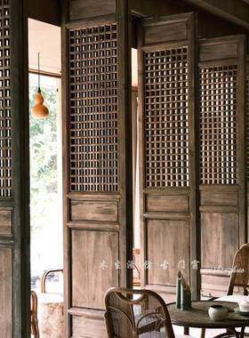 中做式实仿古木门窗隔花OXP格旧木门东阳木雕旋转断门推拉木门