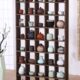 日式 烧桐实木博古架茶道茶具收纳架40格多宝阁展示架壁挂墙面装 饰