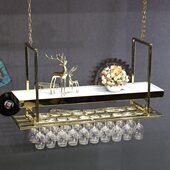 吧台吊架酒杯架悬挂置物架创意红酒杯架倒挂家用轻奢不锈钢酒杯架