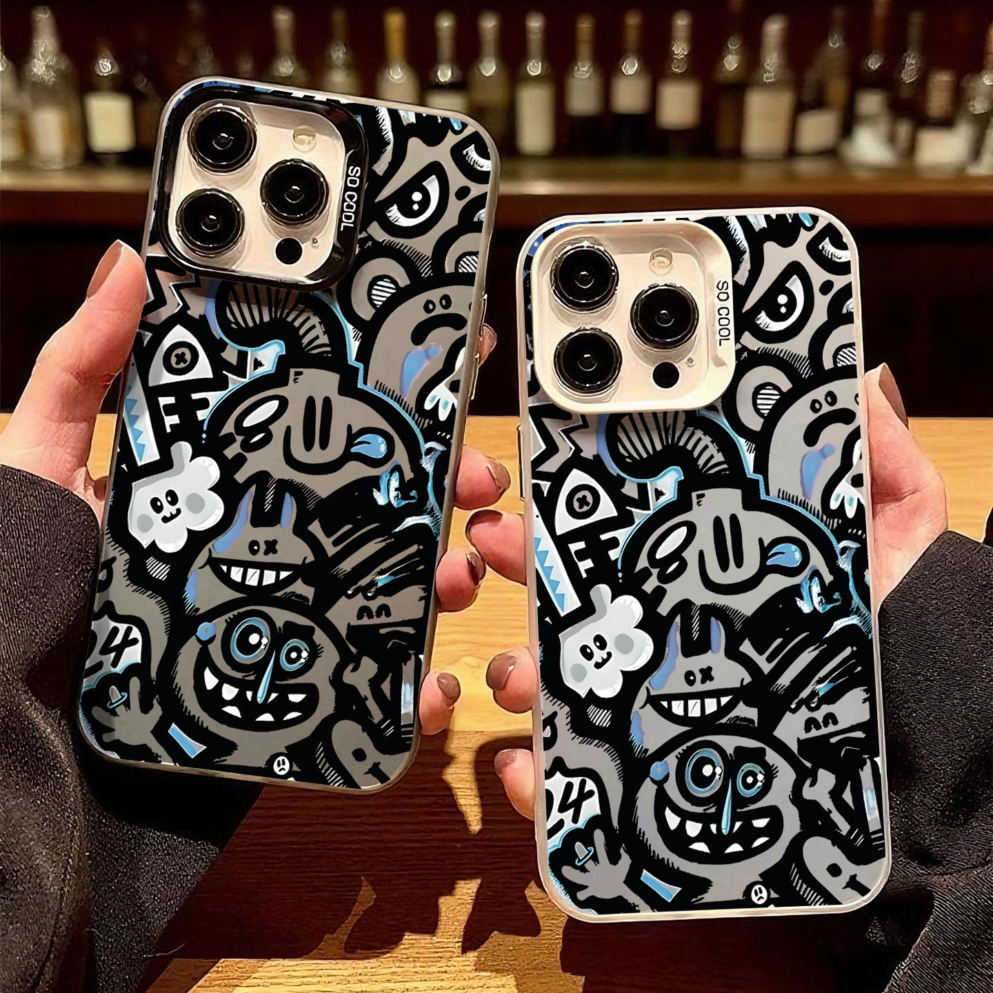 涂鸦怪兽2彩银卡通手机壳防摔