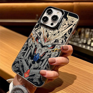 适用于小米17promax潮牌高达手机壳个性 iphone16华为荣耀x60i彩银创意mate40全包小米13Ultra软保护套Xr卡通