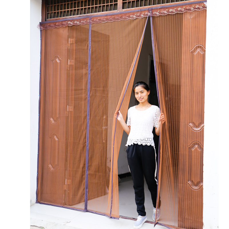 纱窗纱门防蚊门帘加密加厚静音定做农村防蚊蝇P大门磁性软门帘定