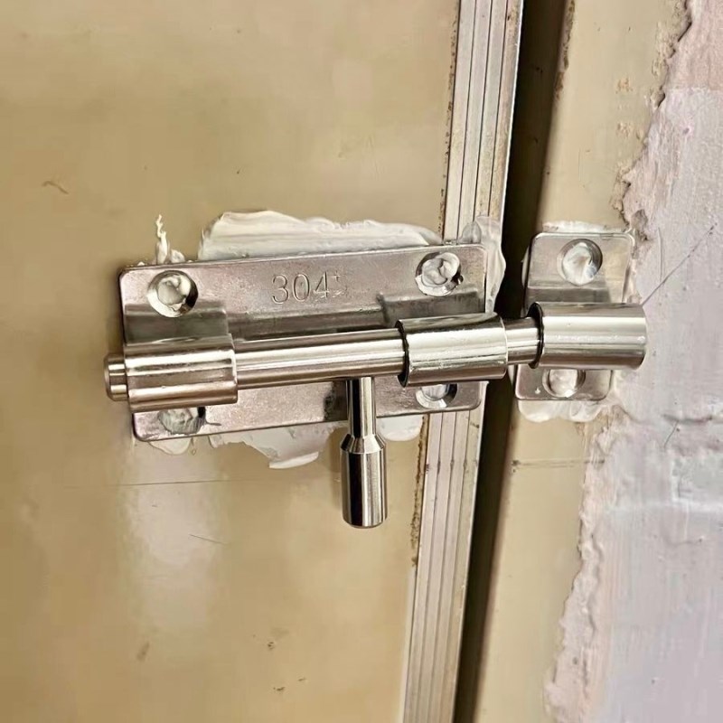 卧室门扣卫生间门锁扣左右加厚室内304J不锈钢门栓明装插销木门窗