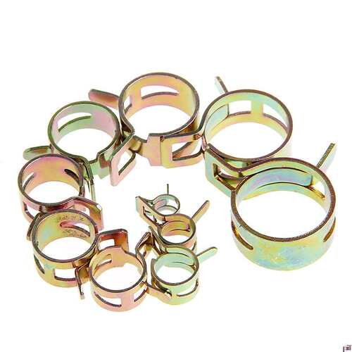 100pcs/盒6mm-22mm系列镀彩锌弹性卡箍软管夹日式喉箍CPU燃油管夹