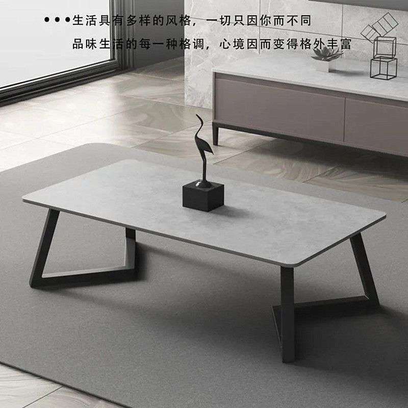 现代简约岩板茶几客厅家用轻奢北欧意式极简小户型大理石花几台桌