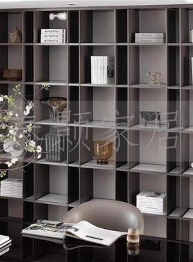 简约现新中式书柜壁柜电视柜售楼处营销中心样房摆代件装组板合饰