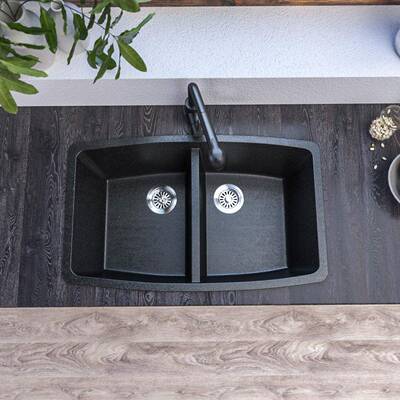 cpc认证】跨境水槽厨房洗池台u8451L下一体碗双槽石英石【水盆洗