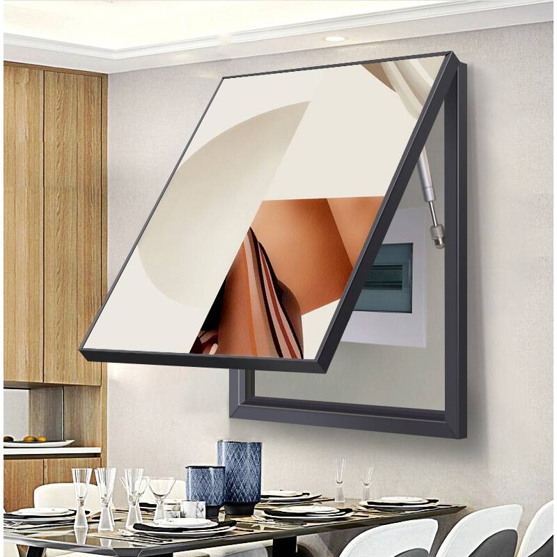 现代简约电表箱装饰画竖版抽象电闸箱餐厅壁画电源总开关遮挡挂画