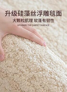 毯可客厅防水丝gzs24525防污新款硅藻卧室免洗擦奶油风床边地垫大