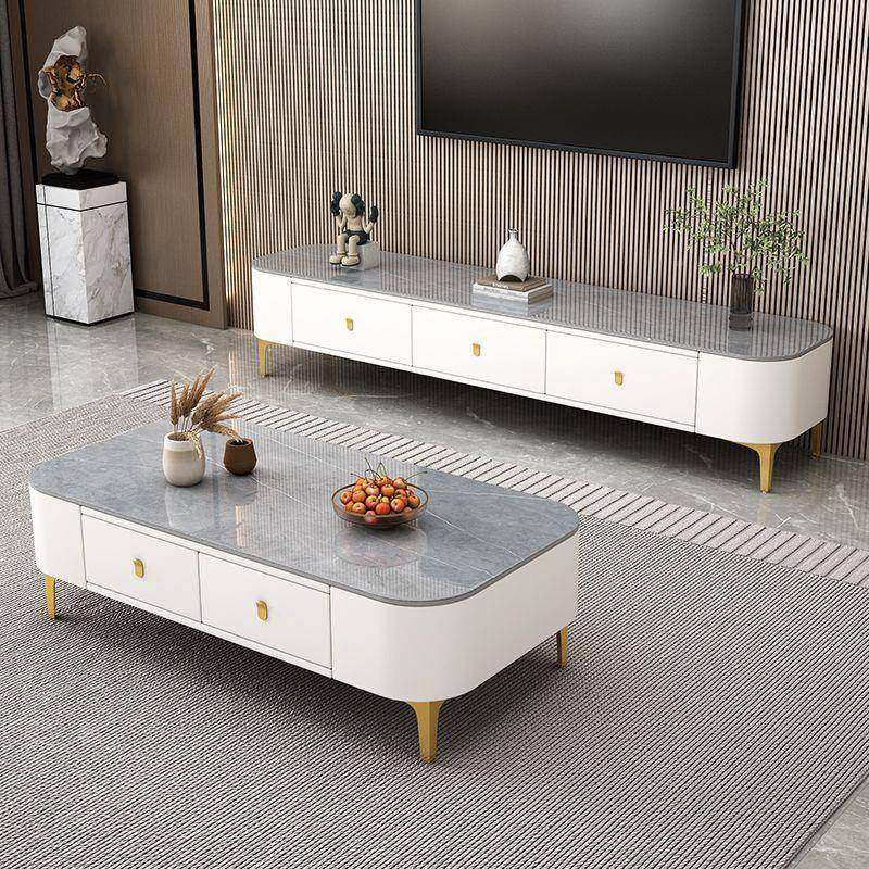 茶几家客厅现合代简约组电视MMF柜免安装抽屉小户用型软包茶几带