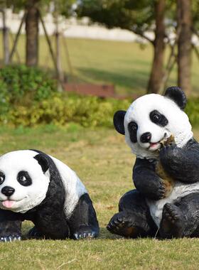 外园林景观仿动物大户熊8204猫雕玻璃钢塑摆件真公园草坪商场装饰