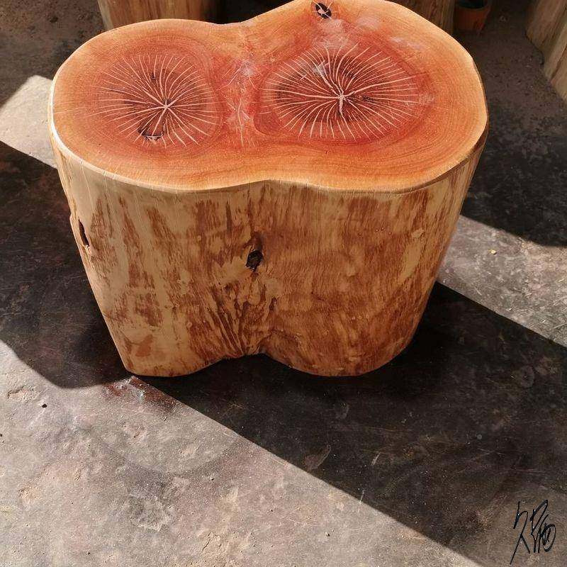 桩实木木墩根雕凳子实桩木墩子茶间树木FSI底座桌配凳圆木凳