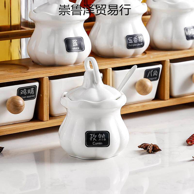 调味罐套装调料盒家崇鲁用组厨合调料罐油瓶壶油瓶盐味罐玻璃房用