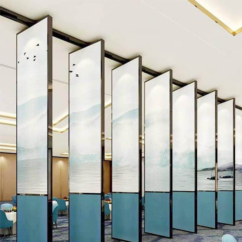 室ll酒店活动隔断墙吊轨推屏75型隔断风办公店拉隔音移动折叠门饭