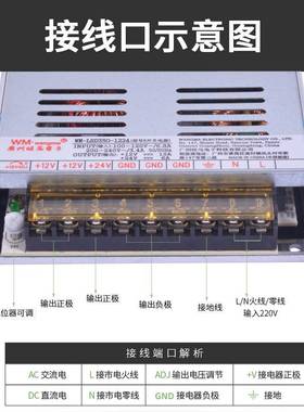 旺马LRD350W超薄开关电源   12V24V双组输出   工业电源