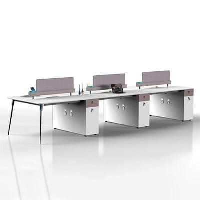 职SIY员公桌白烤漆办公桌室电脑桌家组合二人六人位屏风色办办公