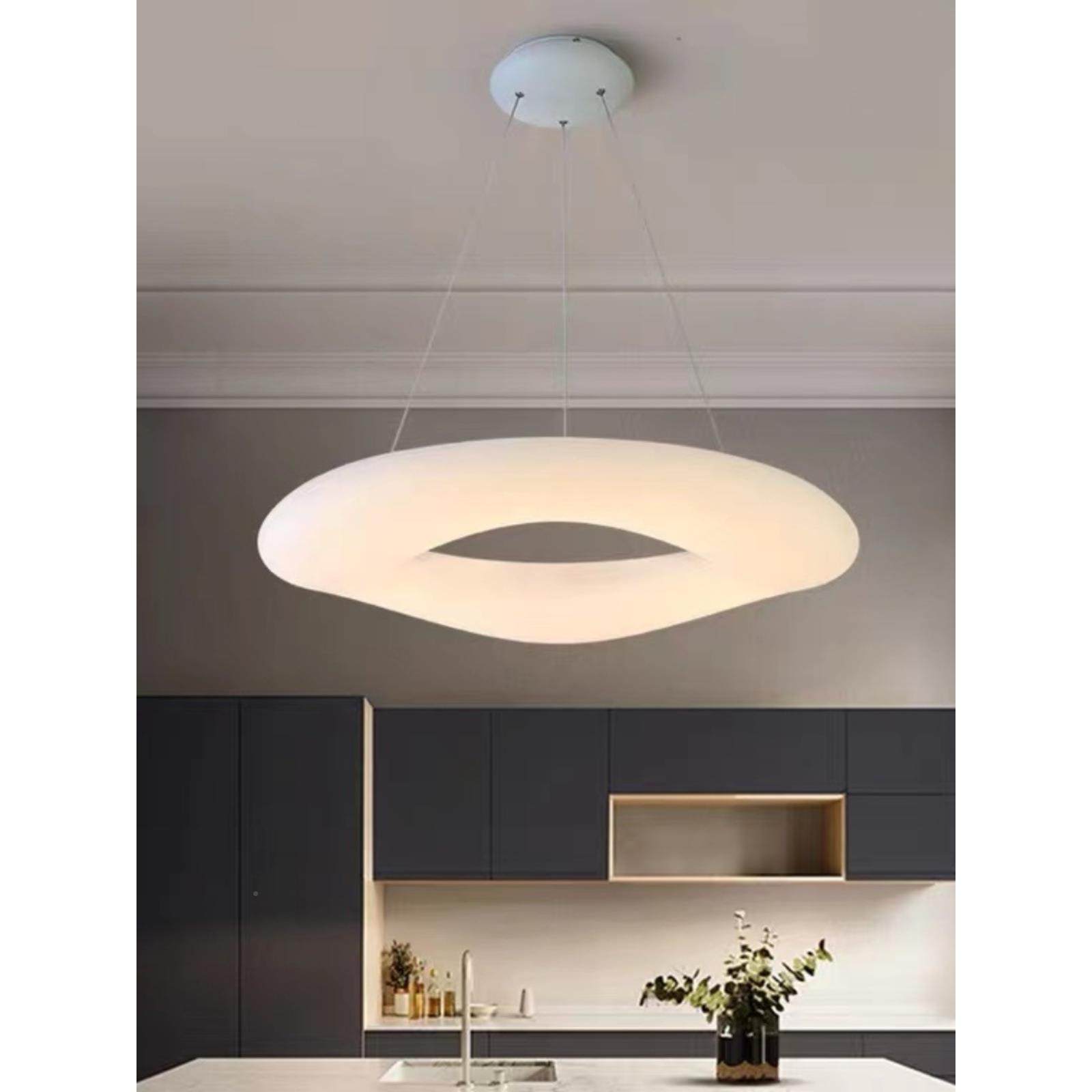 全光谱护眼设计师灯代简约现吸顶灯83客厅圆灯环形餐吊厅卧室奶油