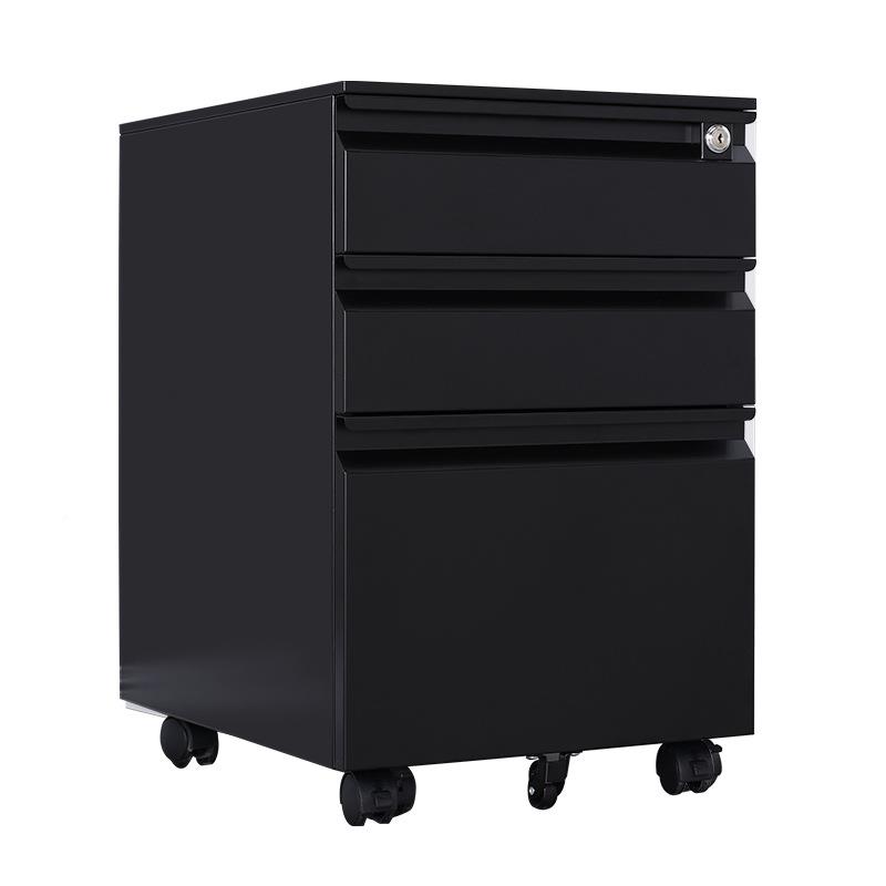 钢抽制推拉式现代约3门3桌下矮柜文件柜卧室办公室移简HD动档案柜