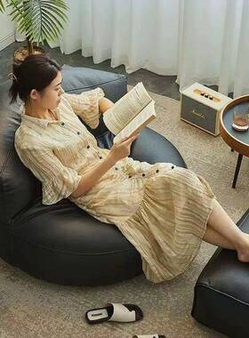 睡单PJF人沙椅懒人沙发网红榻米阳坐垫榻台卧室子黑色可可躺小户发型