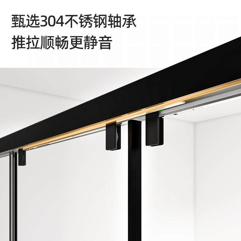 三联动淋浴房厂隔家移一字型生卫间玻璃门断浴802室洗澡门浴屏家