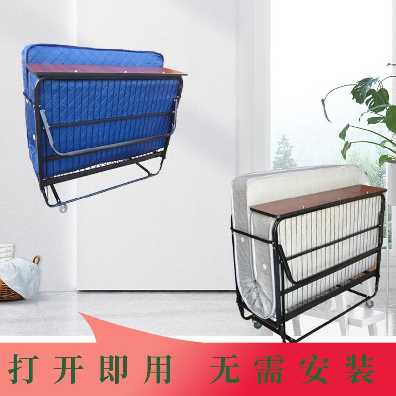 宿舍酒店用简易弹簧折叠床酒店加床便携式双人折叠床客房用折叠床