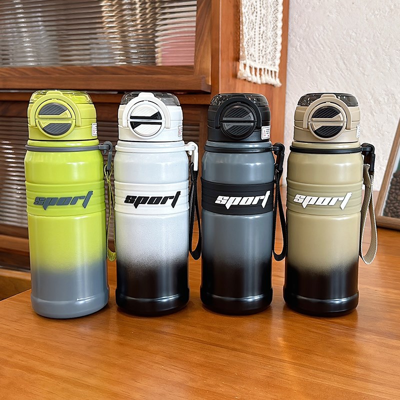 大容量保温杯男款运动健身便携吸管水杯学生双饮杯子男孩2024新款