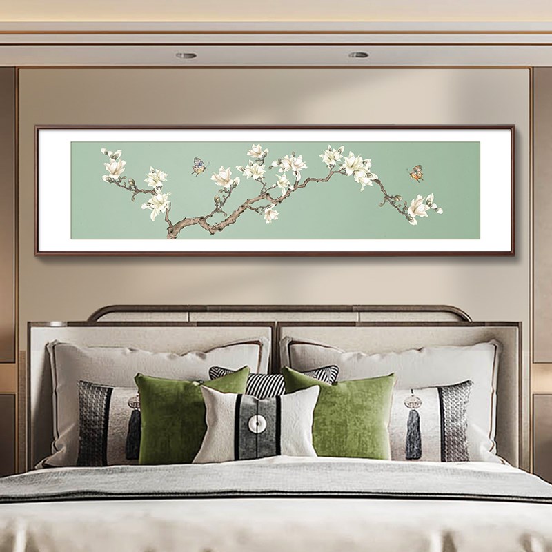 繁花似锦国画新中式卧室床头画牡丹花鸟挂画客厅装饰画中国风壁画图片