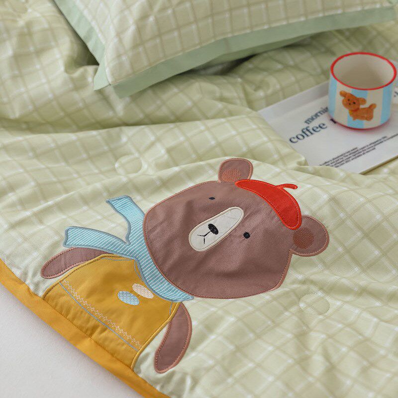 卡通儿童刺绣全棉被子秋冬被春秋被芯双人棉被加厚保暖夏季薄被