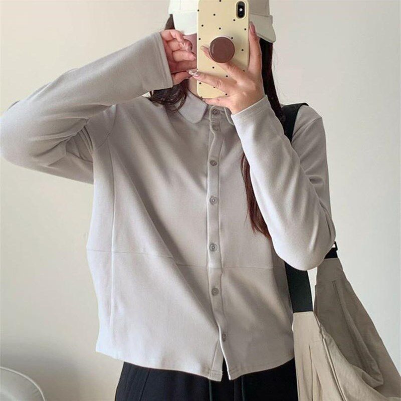 2024年秋冬新款l3A牙签条拼接叠穿女士衬衫衬衣遮肉舒服保暖显瘦