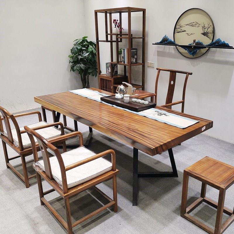 胡桃木大板茶桌黑色胡桃雨木原木办公餐桌整板大板桌简约长方形,商业/办公家具,大班台/主管桌,淘宝优惠券,粉丝福利购,淘宝优惠卷
