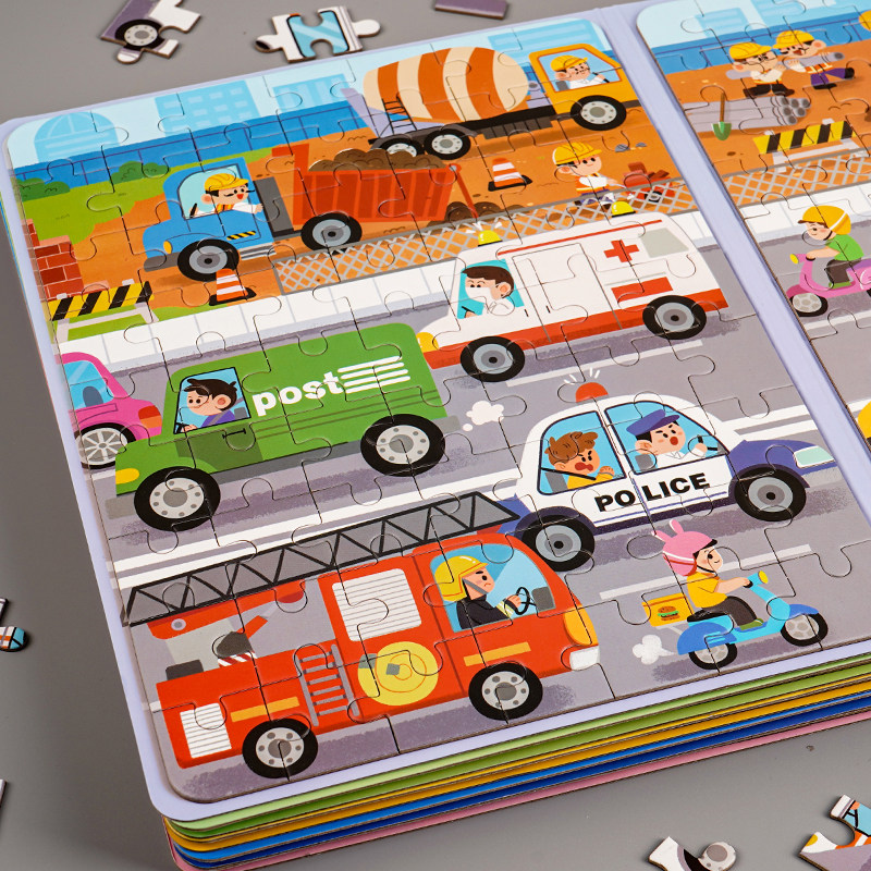 汽车磁力拼图3到6岁儿童磁性恐龙平图宝宝益智卡通交通工程车玩具,玩具/童车/益智/积木/模型,拼图/拼板,淘宝优惠券,粉丝福利购,淘宝优惠卷