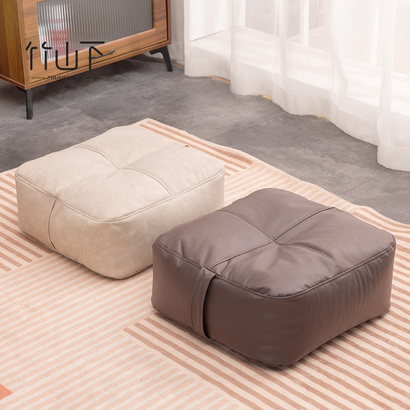 蒲团坐垫日式榻榻米飘窗阳台懒人沙发卧室小沙发加厚单人皮质矮凳