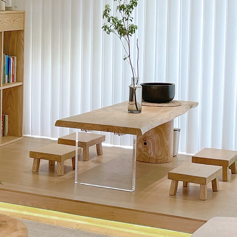 实木大板茶几原木阳台茶台亚克力飘窗桌炕M桌小矮桌小桌子榻榻米