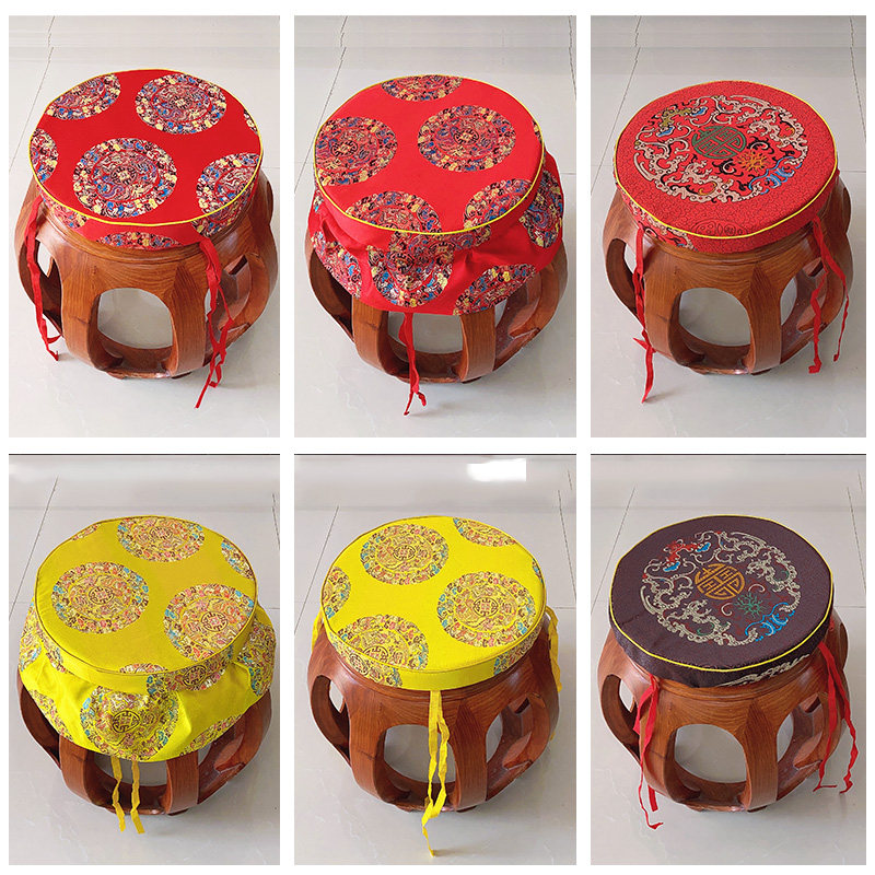 中式红木鼓凳坐垫鼓凳圆椅子座垫圆凳圆形垫客椅家用垫子防滑定做