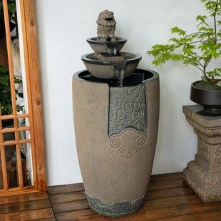 庭院室内水系景观流水摆件循环水水景缸造景生财阳台休闲区布置