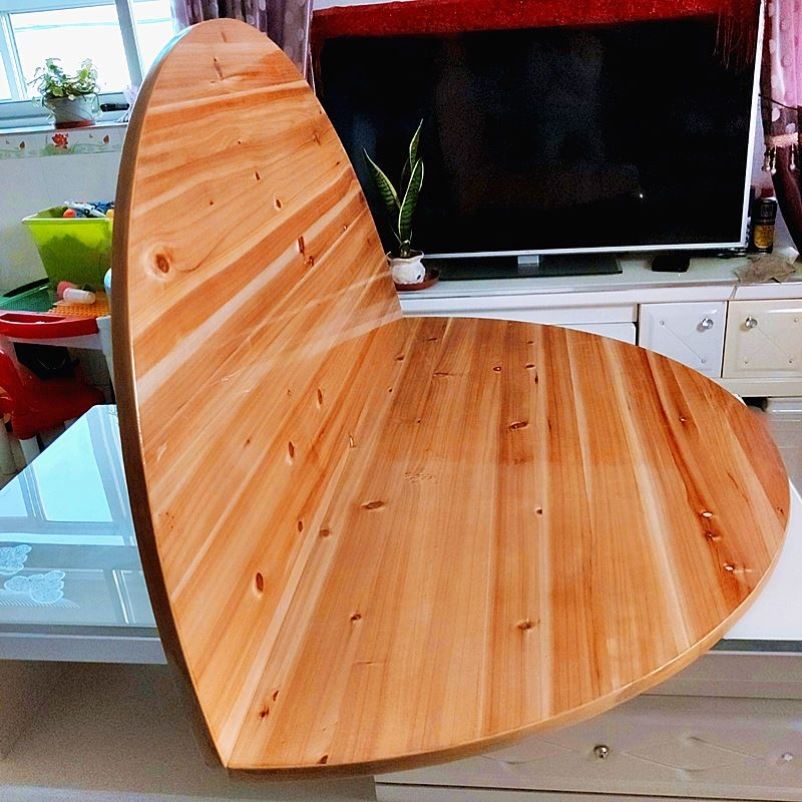 圆桌餐桌杉木折叠大圆桌面板饭店圆形家用8人10人对折圆台面实木