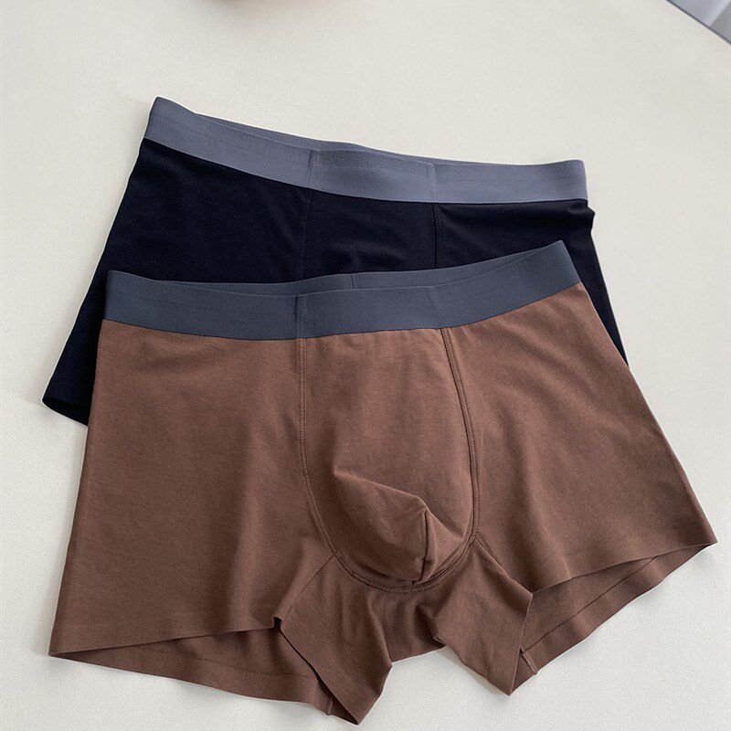 秋冬男士纯棉平角短裤无痕短裤透气亲肤内裤立体U凸青年内裤透气