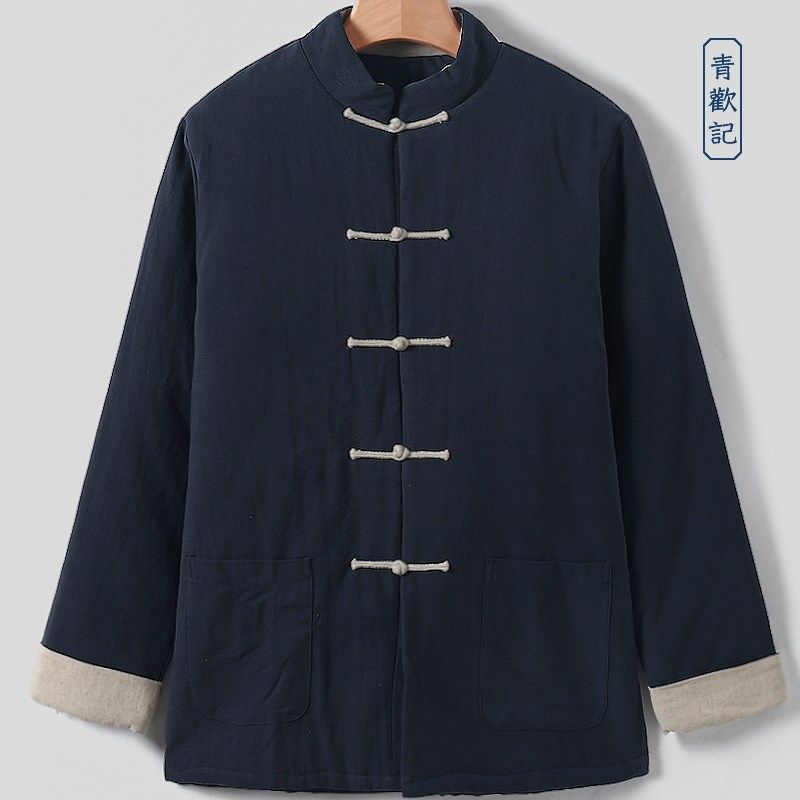 男士冬季亚麻棉衣中国风加厚宽松保暖唐装大码休闲盘扣茶禅服棉袄,男装,唐装,淘宝优惠券,粉丝福利购,淘宝优惠卷