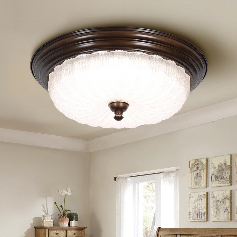 吸顶灯2024新款美式复古卧室灯大气阳台灯led过道水晶灯中山灯具