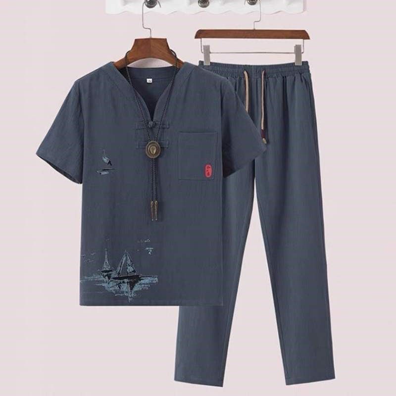 中老年套装男短袖中年爸爸夏装套装宽松父亲男装爷爷夏季衣服,男装,其他套装,淘宝优惠券,粉丝福利购,淘宝优惠卷